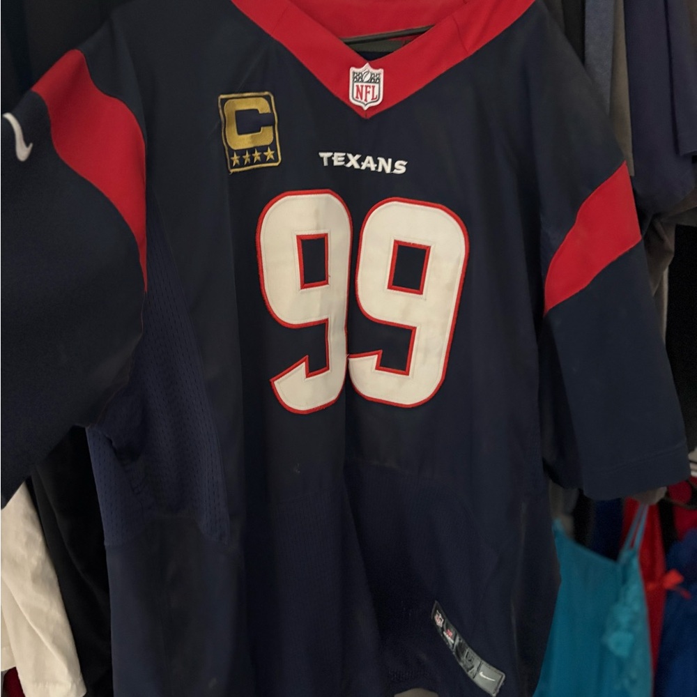 NFL Texans #99 Navy and Red Football Jersey